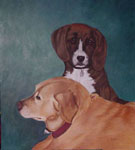 pet portrait, portrait of pet, dog in portrait, painting of dog